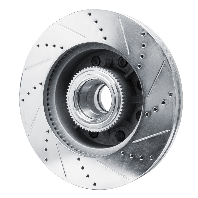 Ford F-250 Brake Rotor (1) - Front Left - R1 Concepts - Drilled & Slotted - Silver - `11-`25